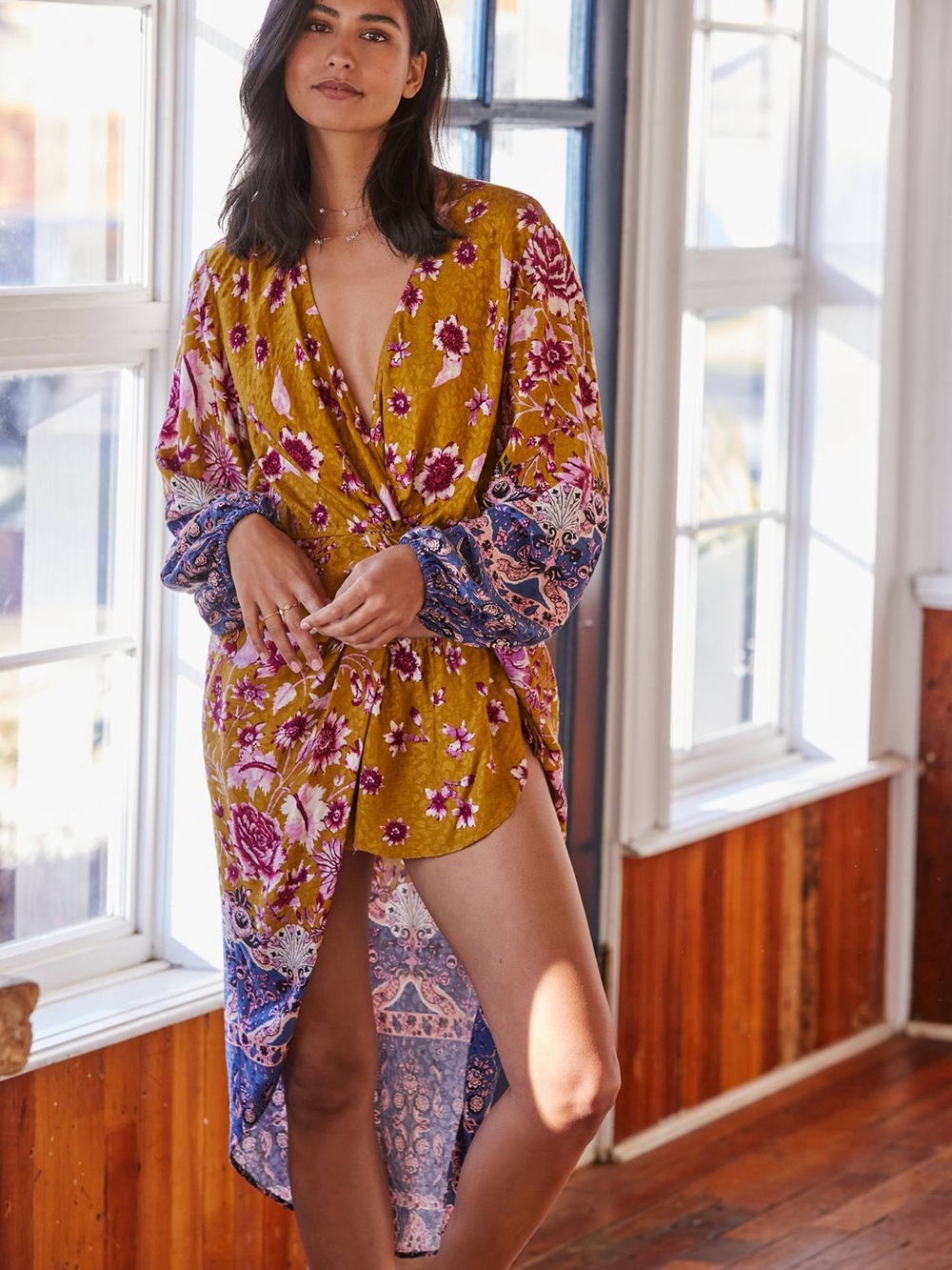 NWT Anthropologie printed floral tunic size L
